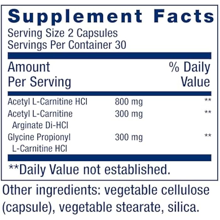 Life Extension Optimized Carnitine, Three Forms of L-carnitine, Promotes Heart & Brain Health, Gluten Free, Non-GMO, Vegetarian, 60 Capsules - Image 3