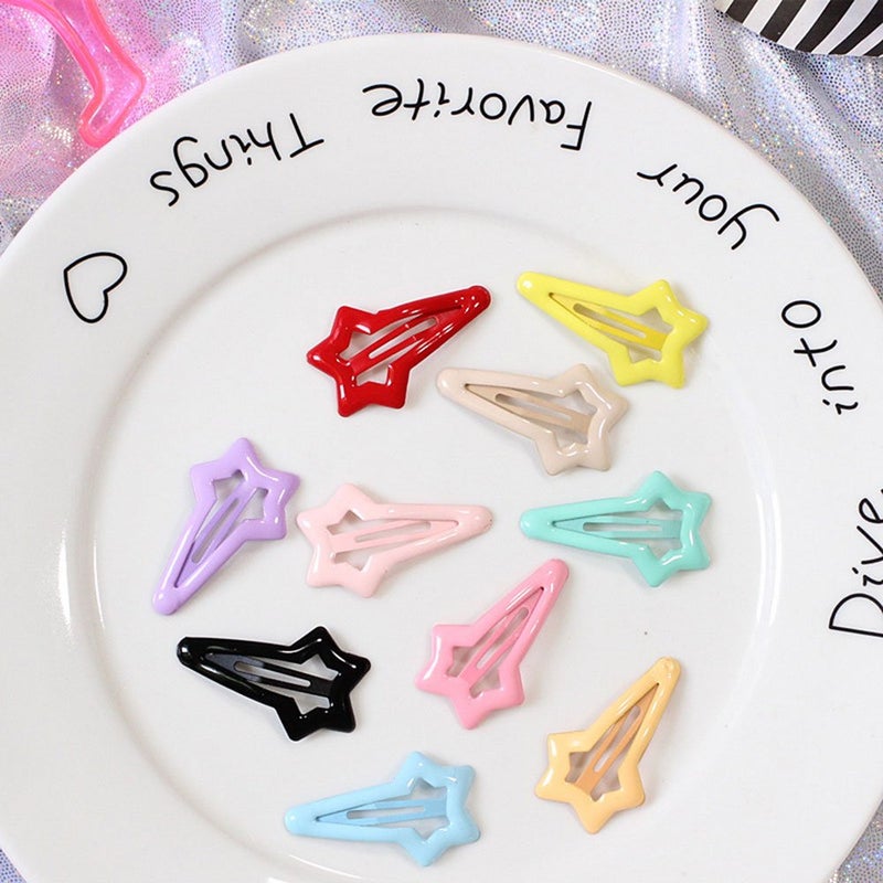 DaycountÂ® 10pcs Colorful Stars Duckbill Clip Hair Clip For Ladies Teens Girls Hair Salon Hairpin (Random Color) - Image 4