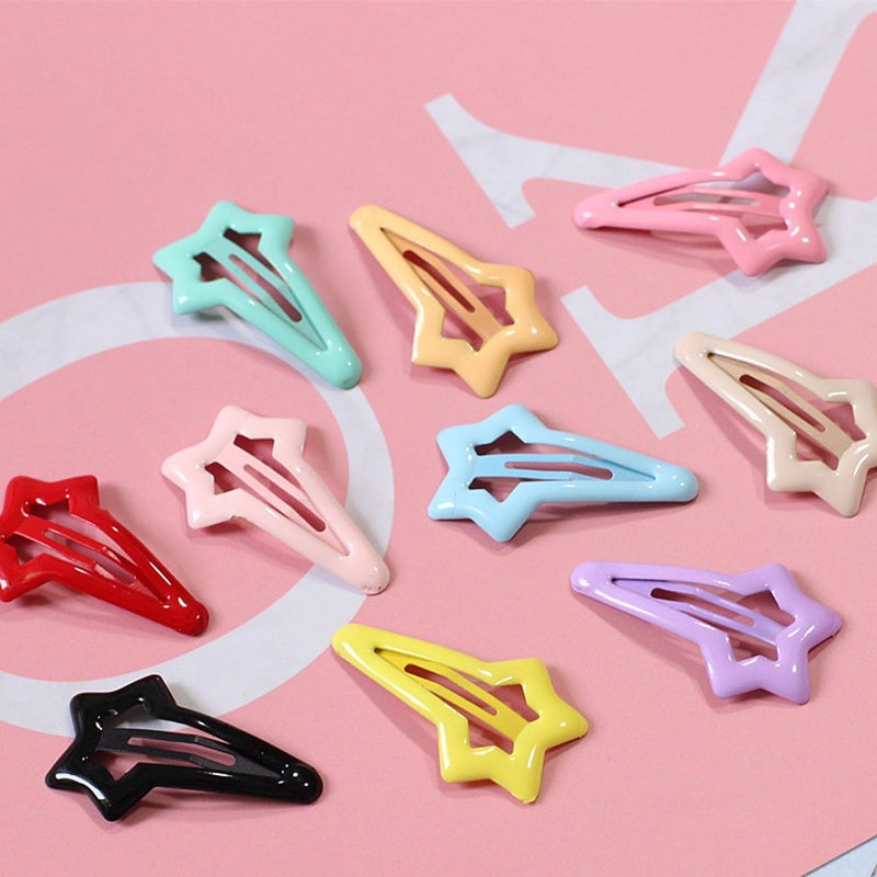 DaycountÂ® 10pcs Colorful Stars Duckbill Clip Hair Clip For Ladies Teens Girls Hair Salon Hairpin (Random Color) - Image 5
