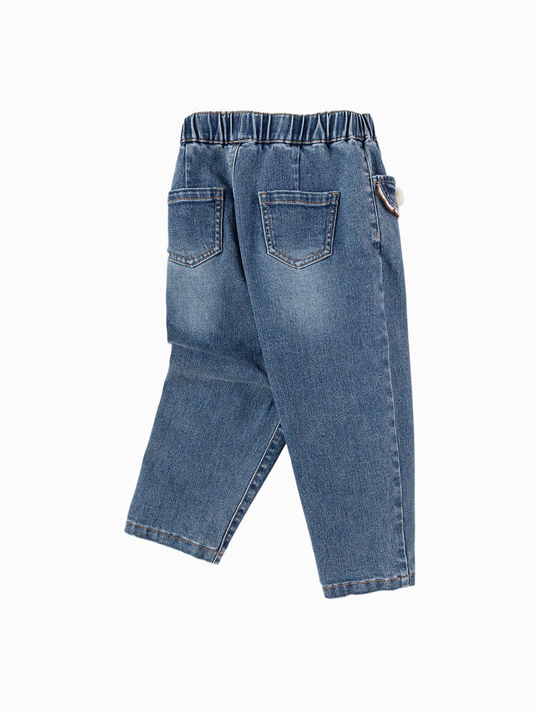 بالابالا بنطلون جينز بجيوب قلاب أمامية للبنات - Image 5