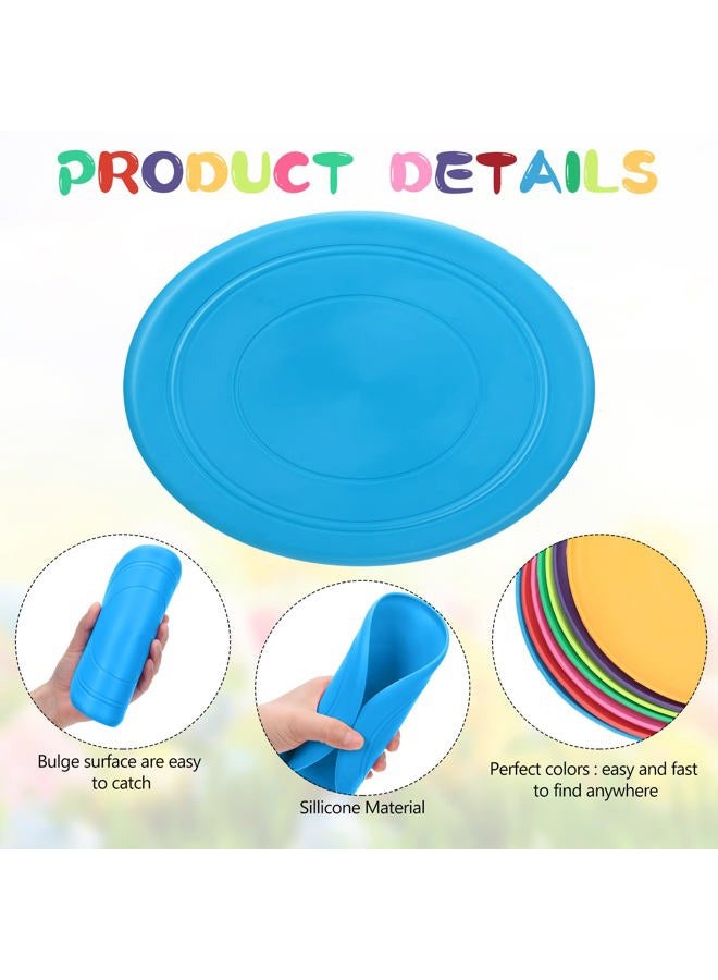 Vinsot 28 Pcs Flying Discs for Kids Soft Rubber Flying Disc Dog Flying Disc Toy Colorful Disk Flyer Toy for Children Pets Dogs for Backyard Lawn Games Sports Party Favors, 7 Colors - Image 3