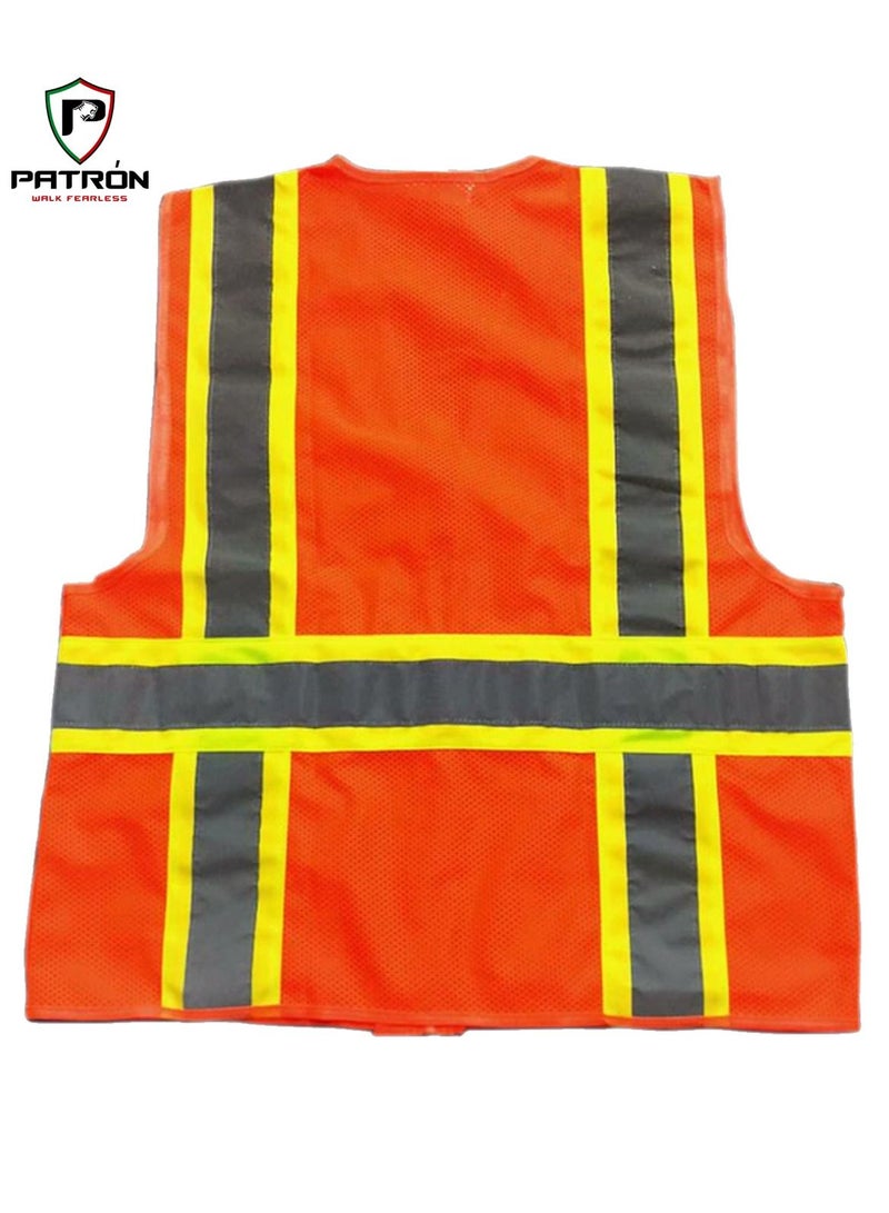 Patron High Quality Reflective Fabric With Hi Vis Tape Vest In Light Weight, Wind & Moisture Resistant For Men Women - Image 2