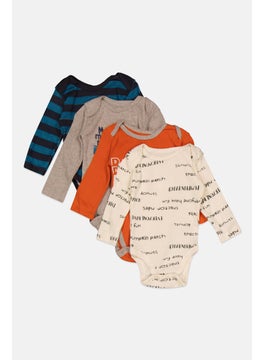 Koala Baby Toddlers 4Pcs Crew Neck Graphic Print Romper, Grey  - Image 3