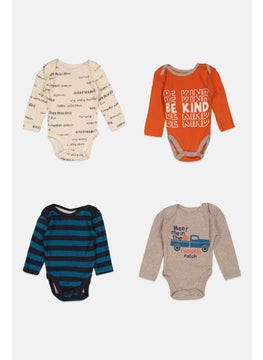 Koala Baby Toddlers 4Pcs Crew Neck Graphic Print Romper, Grey  - Image 1