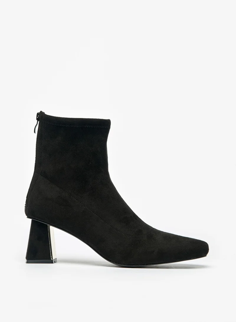 فلورا بيلا من شو إكسبرس Womens Solid Boots With Flared Heels And Zip Closure By Shoexpress