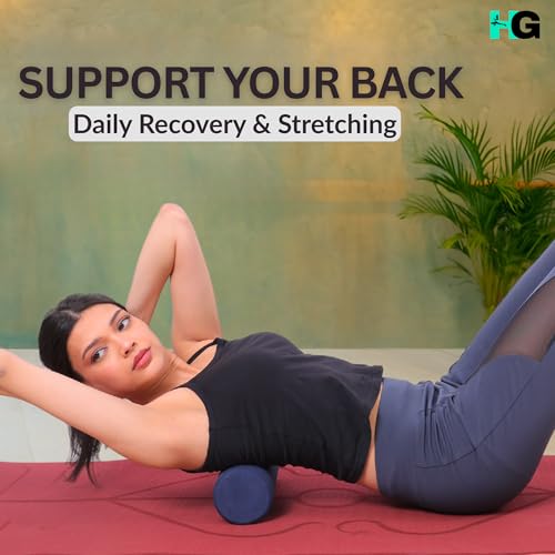 HOMEGALLEY Foam Roller for Exercise and Deep Tissue Massage Roller, Gym Exercise Roller, Workout Foam Roller for Knee Exercise and Pain Relief, Myofascial Release Roller for Back pain - 30 Cm Navy Blue - Image 2