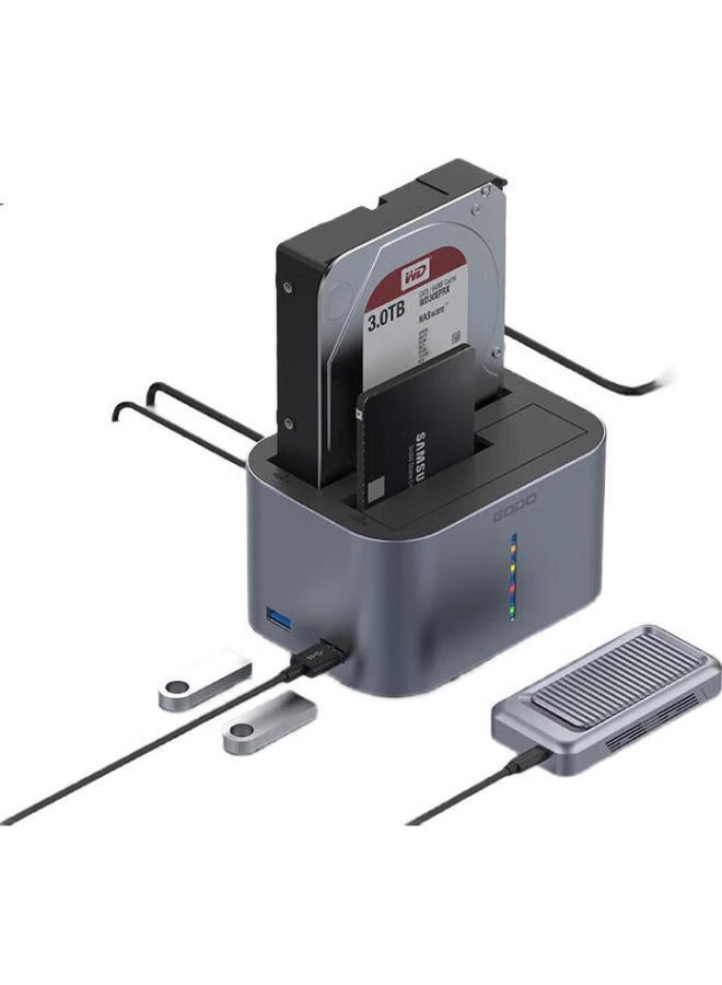 Godo Mechanical Hard Drive Enclosure, 3.5-Inch Base, 2.5-Inch Sata Ssd, Dual-Bay Expansion, External Usb 3.0 Reader, Compatible With Desktop And Laptop - Image 3