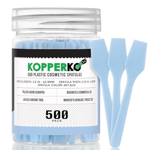 Kopperko Mini Skincare Spatula (2.5", 500 Pack) - Small Makeup Scoop Spatula for Skincare, Creams, & Crafts | Face Cream Applicator for Mixing, Cosmetic, Face Mask | Skin Care Applicator | Sky Blue - Image 1