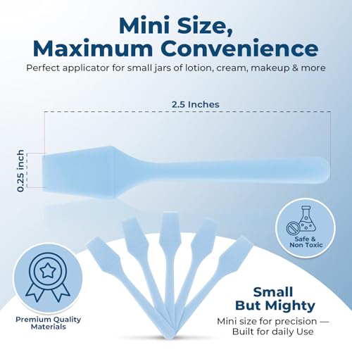Kopperko Mini Skincare Spatula (2.5", 500 Pack) - Small Makeup Scoop Spatula for Skincare, Creams, & Crafts | Face Cream Applicator for Mixing, Cosmetic, Face Mask | Skin Care Applicator | Sky Blue - Image 3