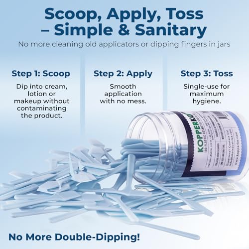 Kopperko Mini Skincare Spatula (2.5", 500 Pack) - Small Makeup Scoop Spatula for Skincare, Creams, & Crafts | Face Cream Applicator for Mixing, Cosmetic, Face Mask | Skin Care Applicator | Sky Blue - Image 5