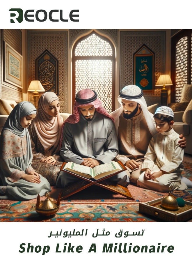 ريوكل سماعة قرآن كريم محمولة مثبتة على الحائط مشغل قرآن كريم رقمي مع مفتاح تحكم هدايا إسلامية للمسلمين باللون وردي - Image 5