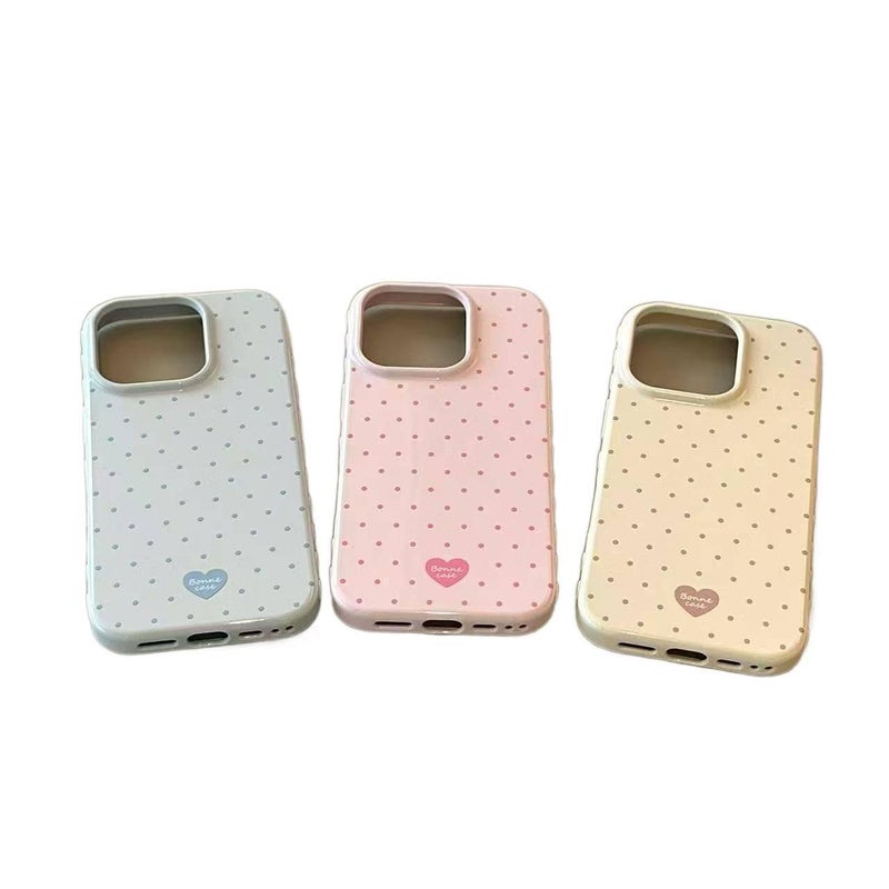 BB غطاء واقي بسيليكون لـ iPhone 16 / 16 Plus / 16 Pro / 16 Pro Max مع حماية من السقوط ومنقط مع مقاوم للصدمات مع نقش قلب باللون أصفر من السيليكون - Image 5