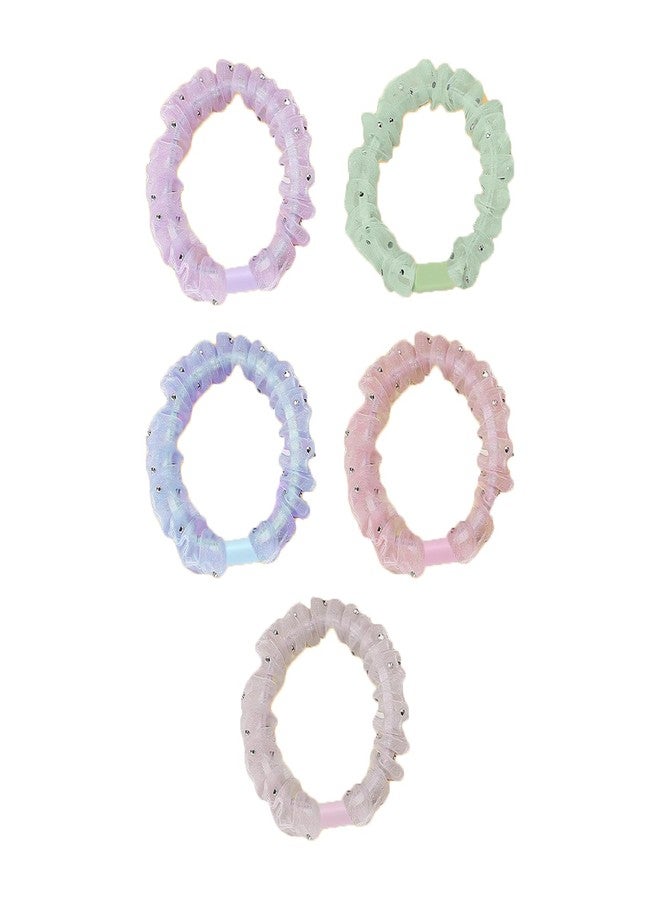 LYKAA Classic Scrunchies Hairbands Rubber Band Stylish Ponytail Holder, Stretchy Hair Bun Hair Accessories Girls For Women | Girls Set Of 5 (Multicolour) - Image 1