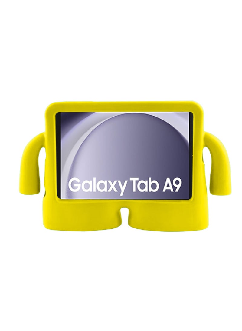Soft Stand Shockproof Silicone Kids Child Tablet Cover for Samsung Galaxy Tab A9-Yellow