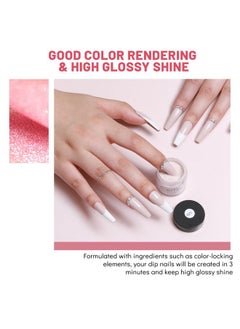 Aokitec Dip Powder Nail Kit Starter With Dip Build Powder, White Pink Red Glitter 8＋1 Colors Dipping Powder Liquid Set With Base/Top Gel Activator For French Nail Manicure Art Salon  - Image 3