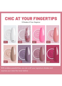 Aokitec Dip Powder Nail Kit Starter With Dip Build Powder, White Pink Red Glitter 8＋1 Colors Dipping Powder Liquid Set With Base/Top Gel Activator For French Nail Manicure Art Salon  - Image 5