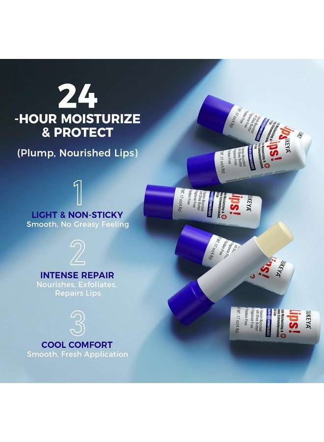 أوكييا مرطب شفاه طبي مع الفازلين وزبدة الشيا وشمع العسل ومكونات طبيعية 100% وزبدة شفاه عضوية ومرطبات لإصلاح الشفاه الجافة والمتشققة وعلاج الشفاه طوال الليل - Image 3