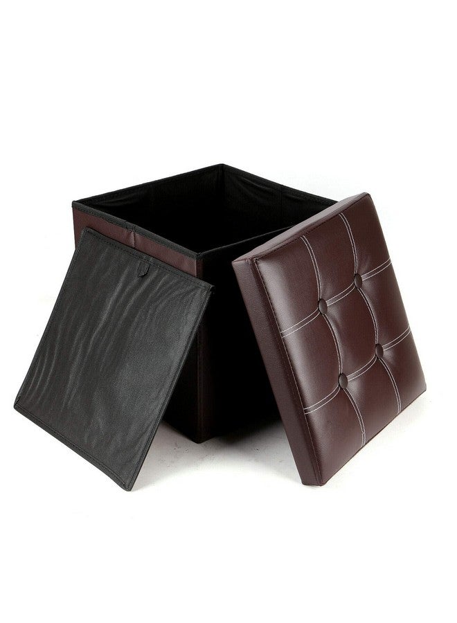 Whitecloud TRANSFORMING HOMES Whitecloud TRANSFORMING HOMES® Portable & Foldable Storage Stool for Living Room 38x38x38cm (731) Brown  - Image 4