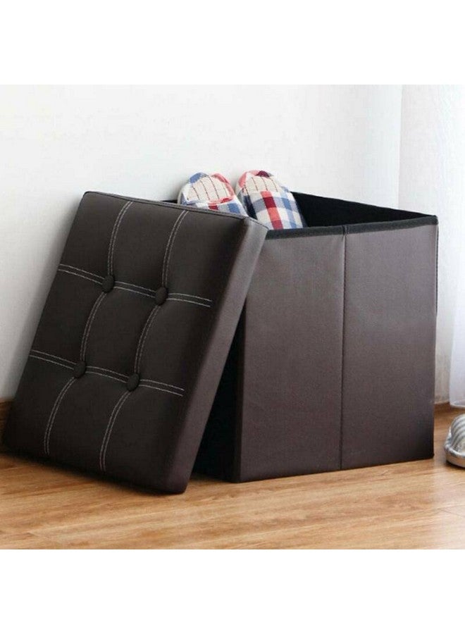 Whitecloud TRANSFORMING HOMES Whitecloud TRANSFORMING HOMES® Portable & Foldable Storage Stool for Living Room 38x38x38cm (731) Brown  - Image 3