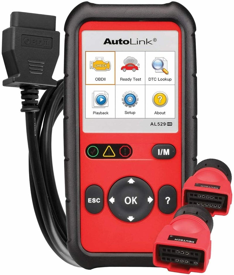 Autel أوتيل أوتولينك AL529HD مع ماسحة OBD2 لسيارات الشاحنات الثقيلة قارئ رموز AutoVIN قراءة/مسح DTCs اختبار مراقبة O2 تحقق من البيانات الحية متوافق مع AL519/AL529 SAE-J1939/J1708 أسود - Image 5