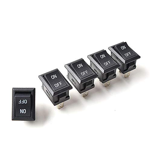 Ekylin DC AC Rocker Switch 2 pins SPST Mini ONOFF Toggle Switch Suitable for AC 125V250V DC 12V 24V 36V 48V 60V for Car Motorcycle Boats Disconnect Switch Water Dispenser Coffee Pot TV Raw Cable Pack of 5 - Image 1