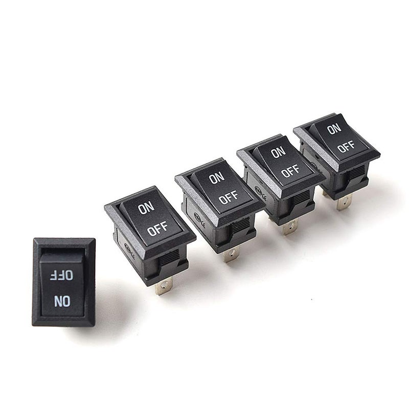 Ekylin DC AC Rocker Switch 2 pins SPST Mini ONOFF Toggle Switch Suitable for AC 125V250V DC 12V 24V 36V 48V 60V for Car Motorcycle Boats Disconnect Switch Water Dispenser Coffee Pot TV Raw Cable Pack of 5 - Image 3