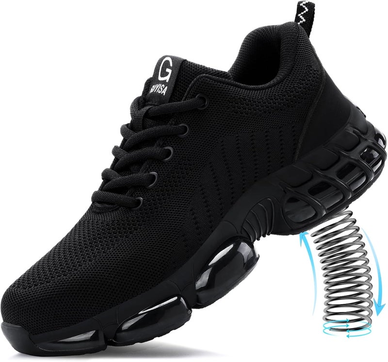 TANIELD Steel Toe Shoes for Men and Women - Lightweight Breathable Safety Sneakers with Air Cushioning - Image 1