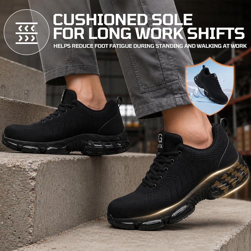 TANIELD Steel Toe Shoes for Men and Women - Lightweight Breathable Safety Sneakers with Air Cushioning - Image 5