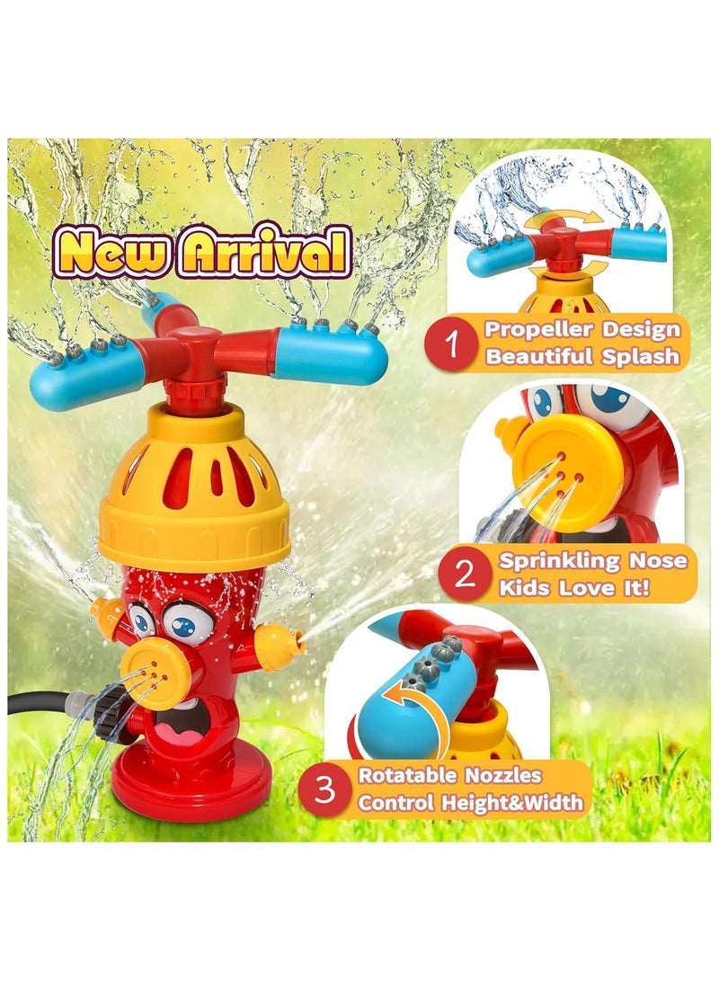Water Sprinklers Outdoor Toy for Kids, Garden Sprinkler Adjustable 360 Degree Rotation Lawn Sprinkler ，Outdoor Garden Patio Large Area Coverage Multiple，Fire Hydrant Toddler Play Equipment Outside Activities Fun Toys for ages 3+ Boys Girls Gifts  - Image 1