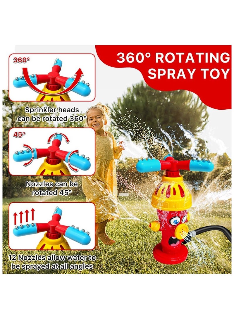 Water Sprinklers Outdoor Toy for Kids, Garden Sprinkler Adjustable 360 Degree Rotation Lawn Sprinkler ，Outdoor Garden Patio Large Area Coverage Multiple，Fire Hydrant Toddler Play Equipment Outside Activities Fun Toys for ages 3+ Boys Girls Gifts  - Image 3