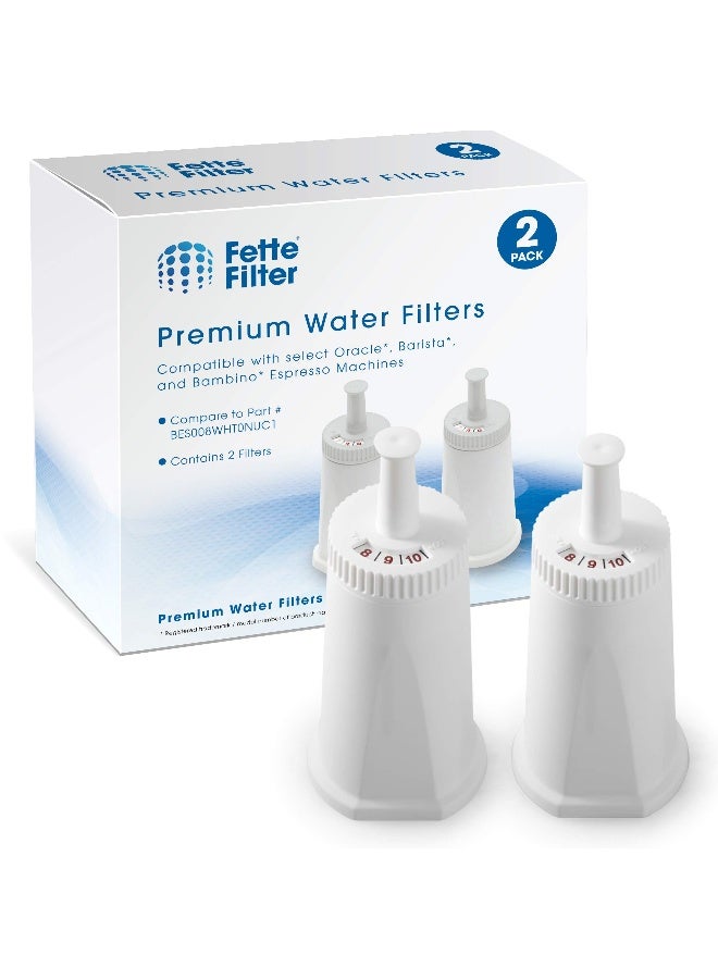 Fette Filter BES008WHT0NUC1 Replacement Water Filter Compatible with Breville Claro Swiss For Oracle, Barista & Bambino - Compare to Part # BES008WHT0NUC1 includes 2 Premium Replacement Cartridges. - Image 1