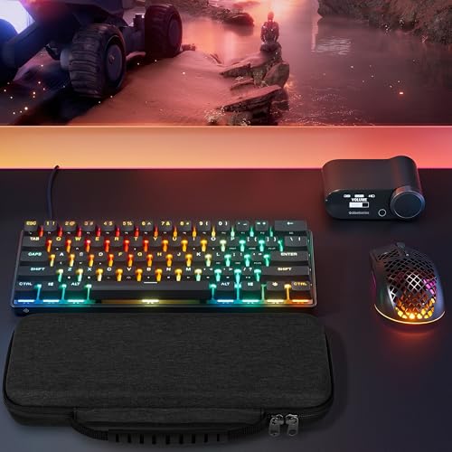 GEEKRIA 60% Compact Keyboard Case, Hard Shell Travel Carrying Bag for 61 Keys Computer Keyboard, Compatible with SteelSeries Apex Pro Mini, Razer Huntsman Mini, RK Royal KLUDGE RK61 - Image 5
