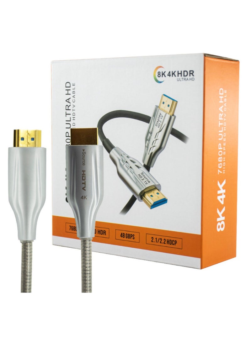 Terabyte High Speed HDTV Cable Optical Fiber Extender AOC Cable with PVC Jacket for Monitor and Speaker 48GBPS 10HDR (2.1/2.2 HDCP) - Image 1