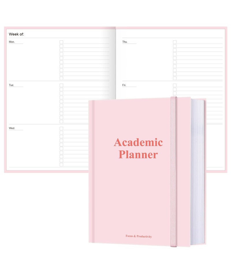 Tuun Fuplan Academic Planner for 2026 or Anytime â€“ 8.5" x 11" Undated Weekly Student Planner For Homeschool, High School, College & Nursing Students, 200 Pages, Pink - Image 1
