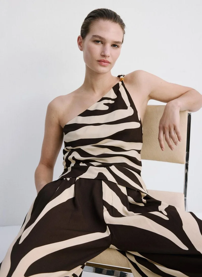 مانجو Asymmetric printed top