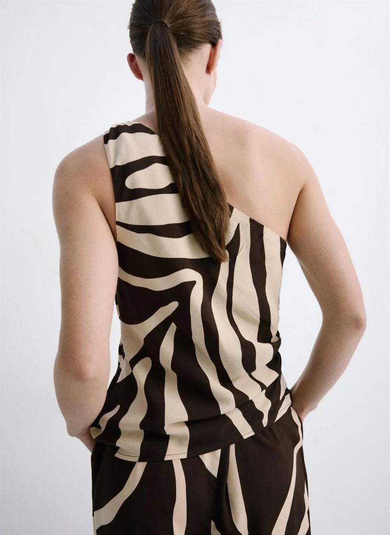 مانجو Asymmetric printed top