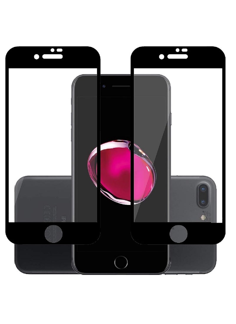 Super 2 Pieces Tempered Glass Screen Protector 5D Designed For iPhone 7 Plus Full Glue Edge to Edge Full Screen Coverage And Bubble Free - Image 1
