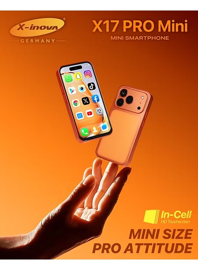 X-Inova Mini Smart Phone X17 Pro Mini 4.5" Display, 4GB+64GB Storage, 13MP Ultra Clear Rear Camera, Dual SIM Silver - Image 5