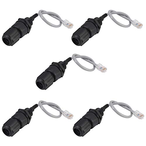 ANMBEST 5PCS M25 RJ45 Waterproof Cat5/5e/6 8P8C Connector IP67 Ethernet LAN Cable Connector Double Head with Shield Cat5E Network Cable Outdoor LAN Coupler Adapter Male to Female - Image 1
