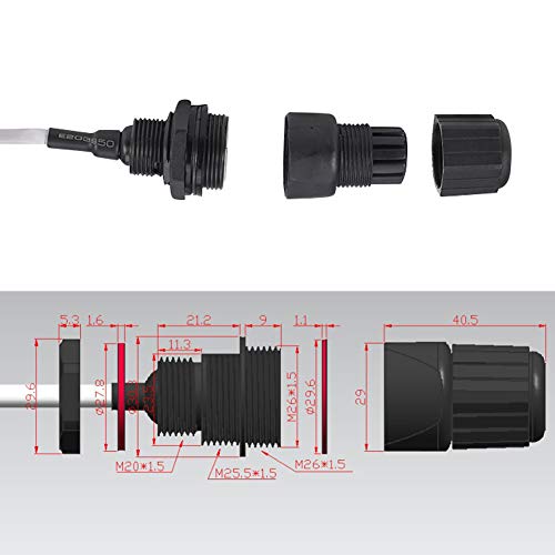 ANMBEST 5PCS M25 RJ45 Waterproof Cat5/5e/6 8P8C Connector IP67 Ethernet LAN Cable Connector Double Head with Shield Cat5E Network Cable Outdoor LAN Coupler Adapter Male to Female - Image 3