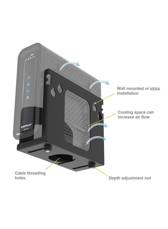 Beiyier Cable Box Mount and Adjustable Wall Mount for Small Wide Devices, Like Streaming Media Devices, DVD Players and Boxes（CableBoxM - Image 5
