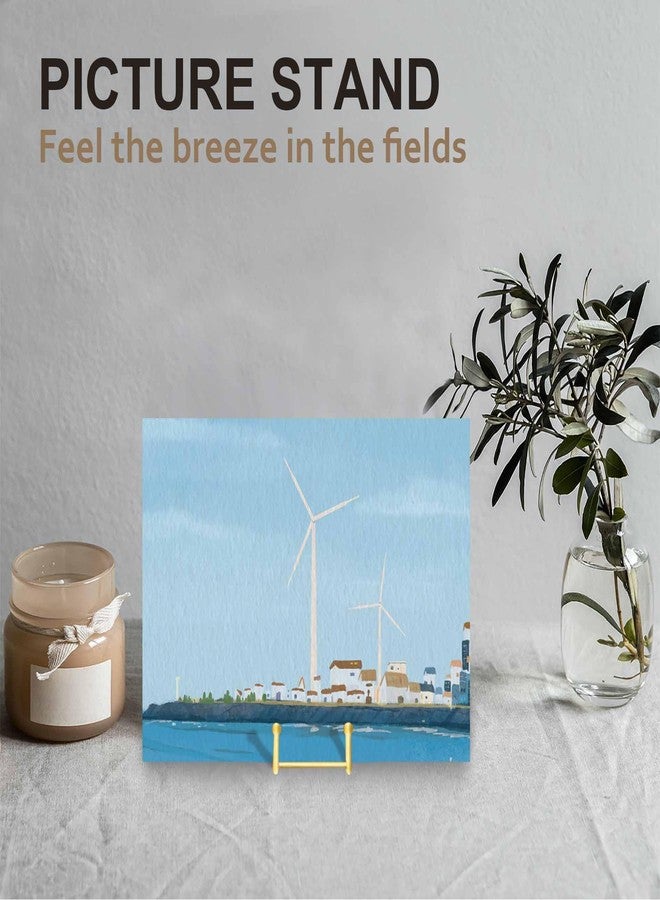 Hoewina Plate Stands for Display, Plate Holder Display Stands, Metal Frame holder stand for Book, Picture, Decorative Plate, Photo and Platter, Tabletop Art (6IN 5PCS-Gold) - Image 4