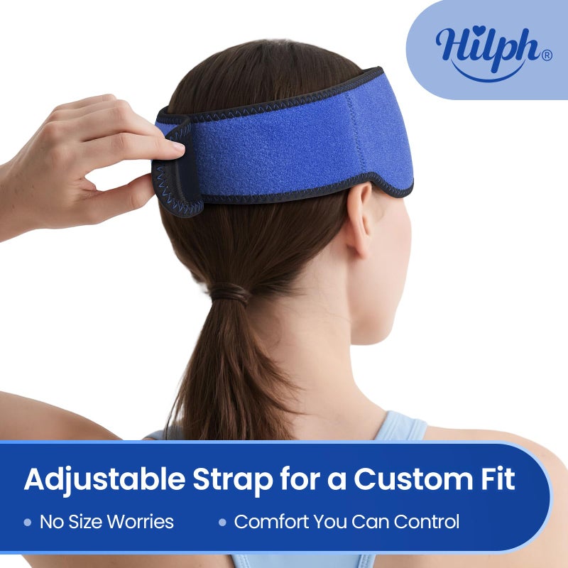 Hilph Headache Ice Pack Migraine Ice Head Wrap, Reusable Head Cold Pack Forehead Ice Pack for Migraine Relief, Headache Tension, Sinus Pain, Chemo, Stress Relief (Blue) - Image 3