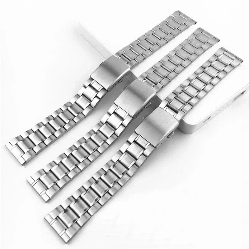 Bluejw Replace Your Watch Strap with 18mm 20mm 22mm Stainless Steel Metal Link Bracelet – Silver Replacement Watch Band for Men and Women - Image 2