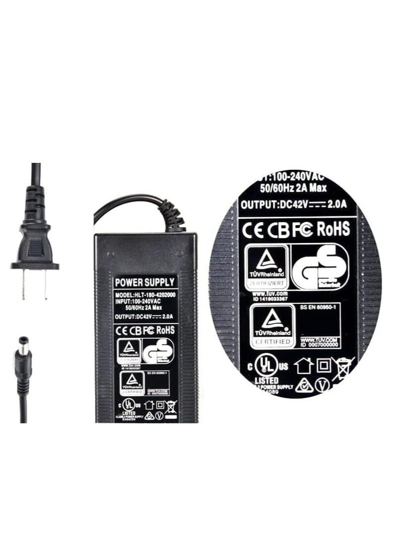 شاحن سكوتر كهربائي 42 فولت، 2 أمبير، مناسب فقط لـ Gotrax.GXL V2.Apex.Xr Ultra.XR Elite.G3.G4.GMAX Ultra.Vibe. - Image 4