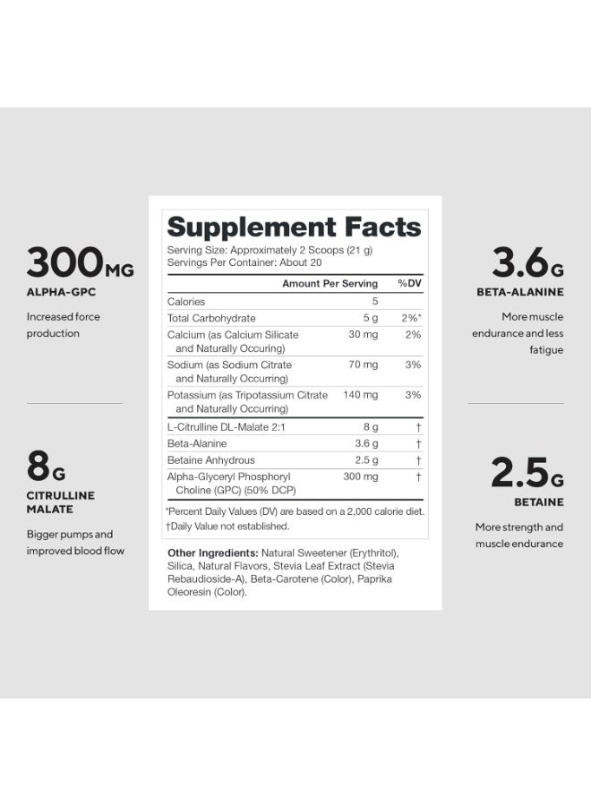 LEGION Pulse Pre Workout Tropical Punch (Caffeine Free) – Natural Nitric Oxide Booster with Citrulline, Beta-Alanine & Alpha-GPC - Image 2