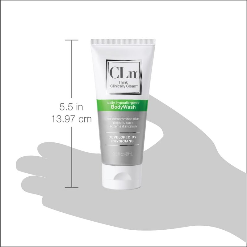CLnÂ® BodyWash â€“Non-Drying Body Wash Preserved with Sodium Hypochlorite, For Compromised Skin Prone to Eczema, Dermatitis, Rash & Hidradenitis Suppurativa, Fragrance-Free & Paraben-Free, 3 fl oz - Image 5