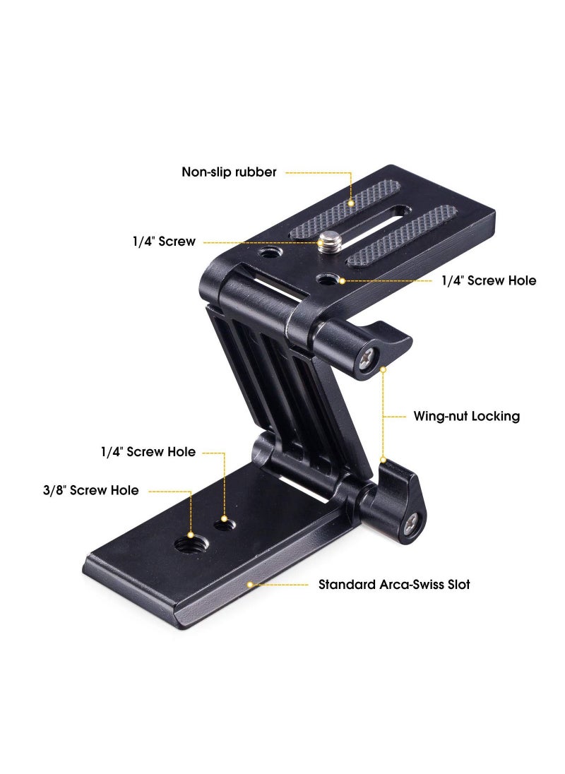 KASTWAVE - Universal Flex Tilt Head Z Mount Bracket, Tripod Head Quick Release Plate Mounting for Monopod Slider Rail Cage Rig Stabilizer Gimbal for DSLR Camera for Canon, for Nikon, for Sony, for Panasonic - Image 1