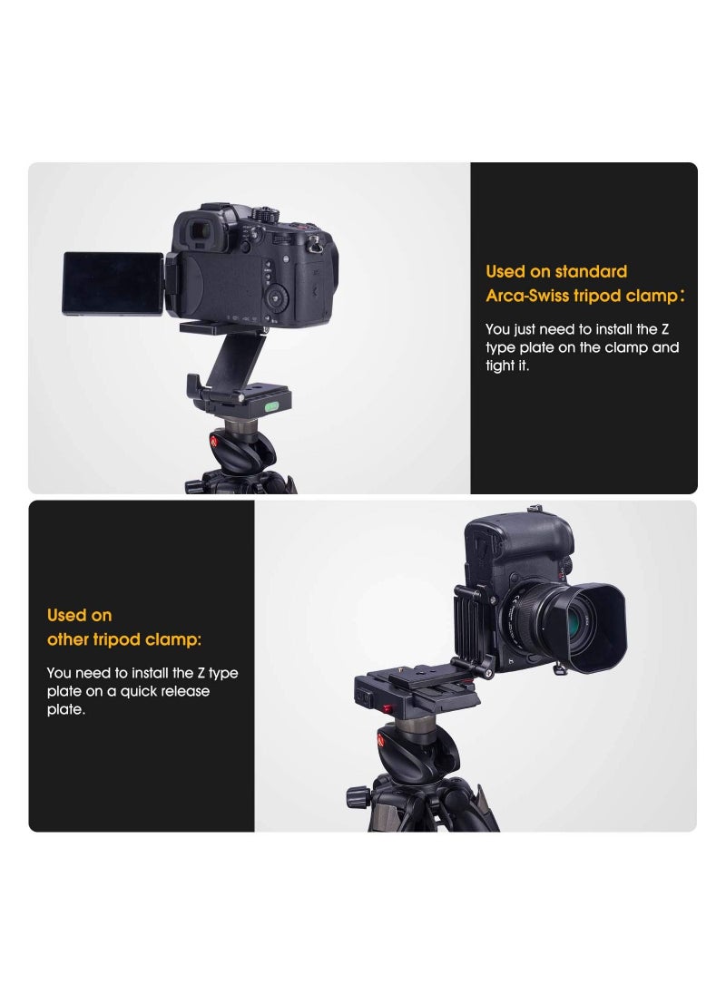 KASTWAVE - Universal Flex Tilt Head Z Mount Bracket, Tripod Head Quick Release Plate Mounting for Monopod Slider Rail Cage Rig Stabilizer Gimbal for DSLR Camera for Canon, for Nikon, for Sony, for Panasonic - Image 1
