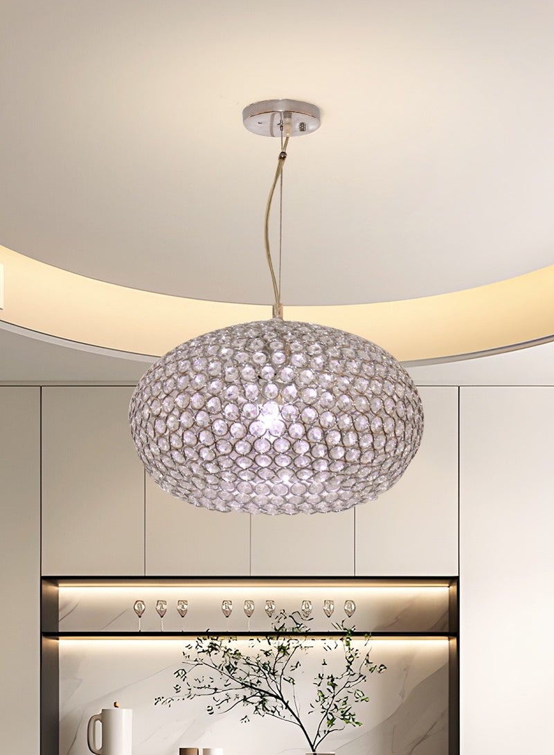 YATAI LIGHTING ثريا كريستالية على شكل دائري، ضوء معلق بتقنية التعتيم الثلاثي، إضاءة داخلية قابلة للتعديل في الارتفاع، تركيبات إضاءة للديكور، مناسبة للأسقف العالية لطاولة العشاء - Image 1